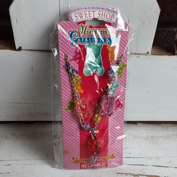 Yummy Gummys Necklace with Gummy Bears and Jewels - Picture 1 of 2